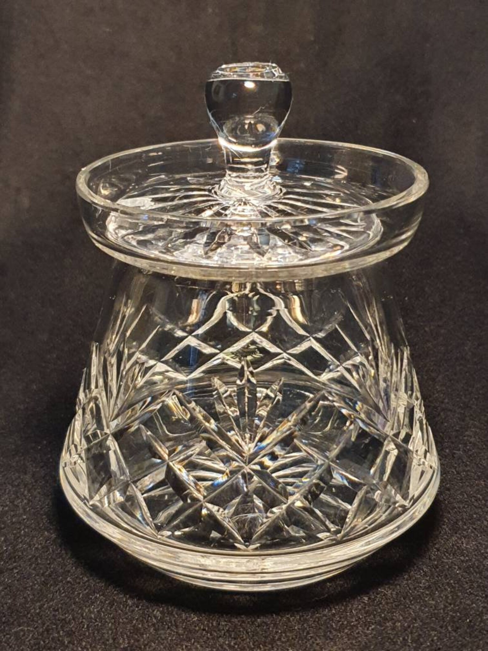 Vintage cut glass crystal sugar jar sugar bowl lid vanity jar Etsy