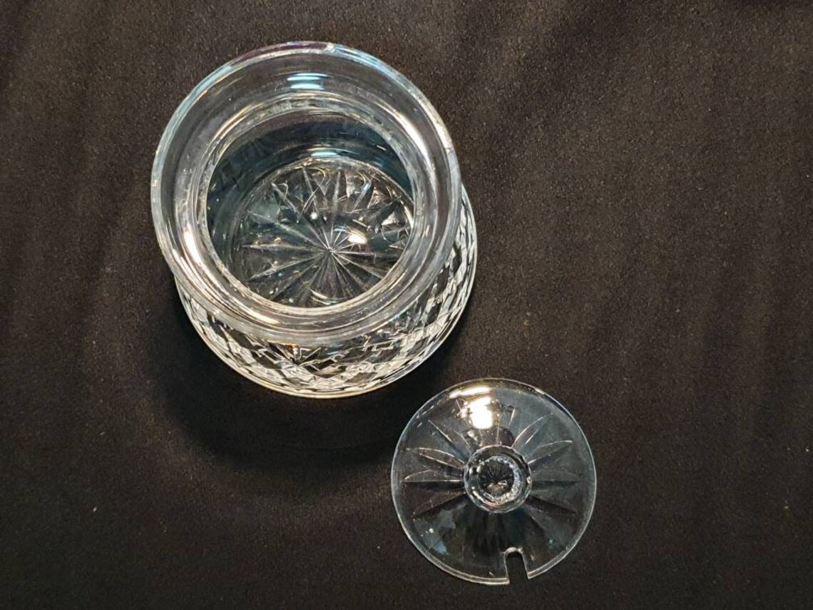 Vintage cut glass crystal sugar jar sugar bowl lid vanity jar Etsy
