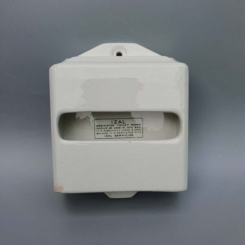 Vintage Izal Medicated Toilet Paper Holder Etsy