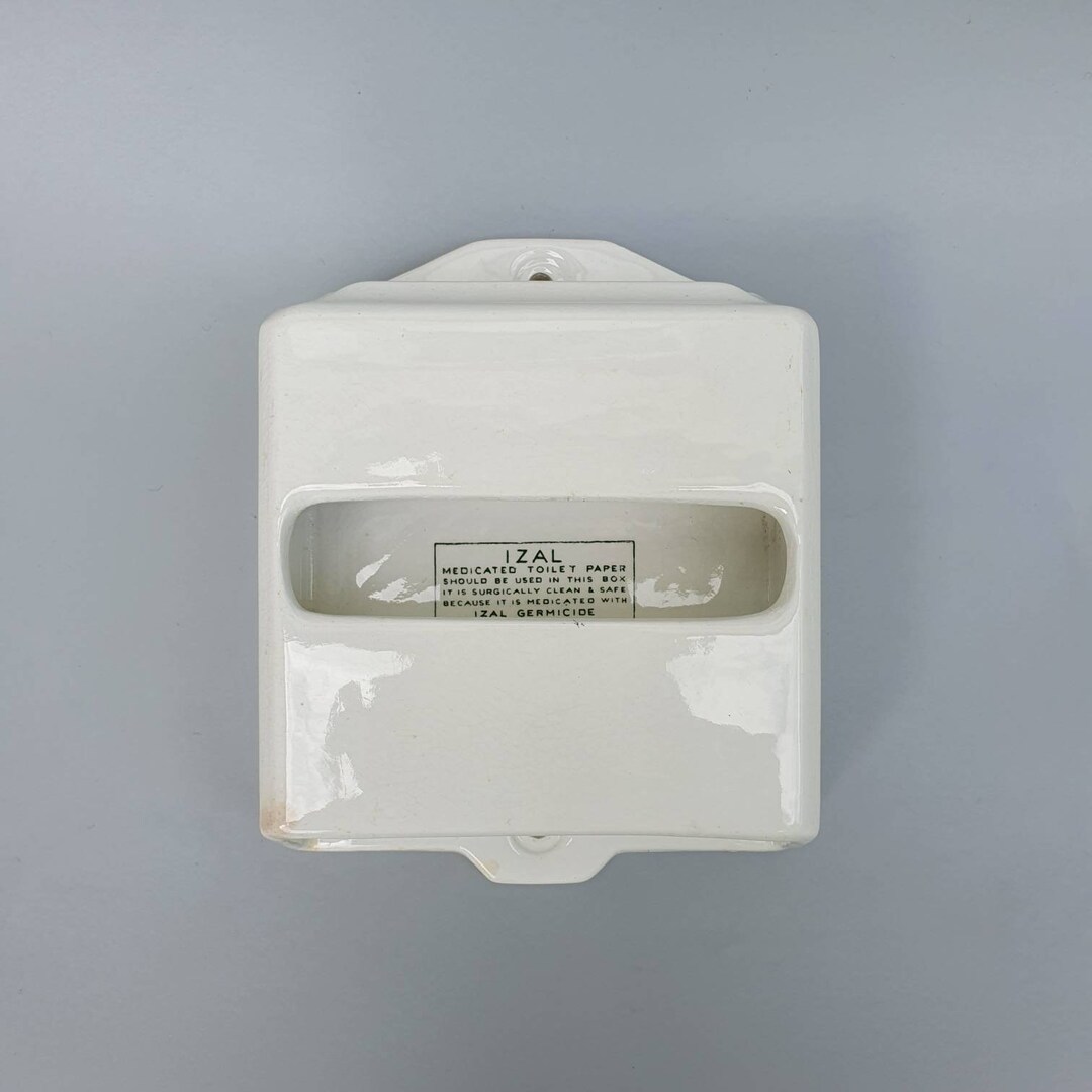 Vintage Izal Medicated Toilet Paper Holder Etsy