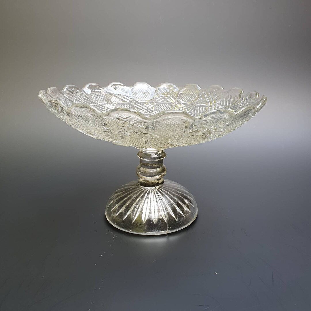 Vintage Cut Glass Crystal Fruit Stand Etsy