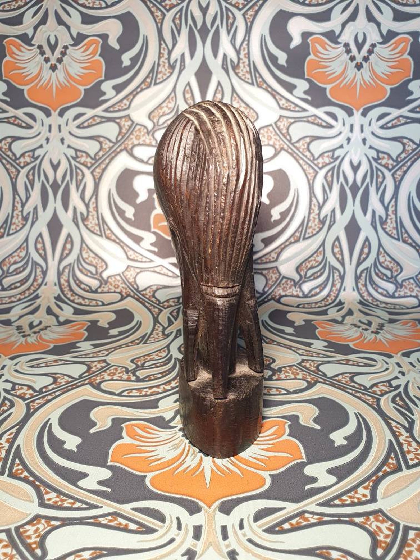 Vintage Hand Carved African Bust Bookend Decoration Ebony Etsy