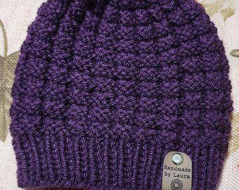 Knit Melodie Beanie w/ Pom, Adult Small