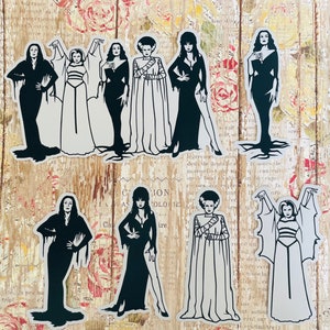 Horror Queens Stickers! Elvira Morticia Vampira Horror Movie Shows laptop Phone Cooler Stickers Goth Creepy Spooky
