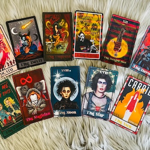 Horror Movie Tarot Card Postcards Chucky It Carrie Rocky Horror Halloween Friday The 13th