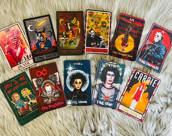 Horror Movie Tarot Card Postcards Chucky It Carrie Rocky Horror Halloween Friday The 13th
