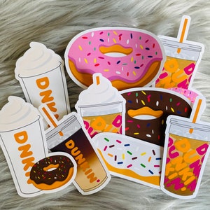 Dunkin Stickers Donuts Coffee Hot Iced Sprinkles