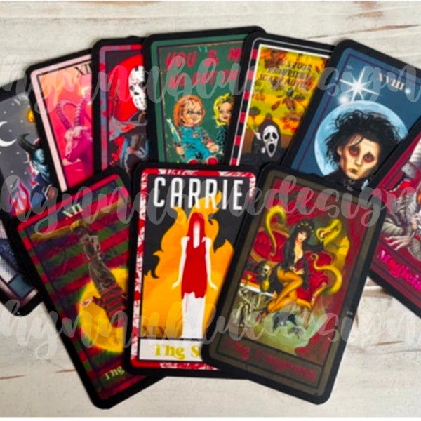 Horror Movie Tarot Card Stickers for Laptop Phone & More!