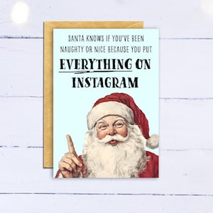 Divertida tarjeta navideña de Instagram para adolescentes, hijas adolescentes, hijos adolescentes. Tarjeta navideña. Tarjeta navideña para hermanas, amigas, sobrinas, sobrinos.