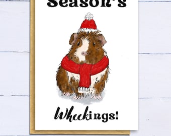 Guinea Pig Christmas Card: Festive Cavy Holiday Greetings