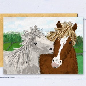 Shetlandpony Karte, Karte Pferd, Karte zum Valentinstag, Geburtstagskarte Pferd, Karte zum Geburtstag für Pferde, Karte zum Geburtstag, Shetlandpony.