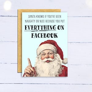 Grappige Facebook-kerstkaart voor tiener, tienerdochter, tienerzoon. Kerstkaart. Kerstkaart voor zus, vriendin, nichtje, neefje