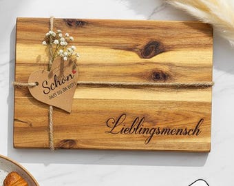 Personalized cutting board with your desired text, engraved board, snack board, wooden cutting board, breakfast board