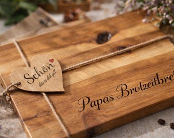 Tabla de pan de madera de acacia personalizada, tabla de desayuno con grabado, regalo para papá, Día del Padre, cumpleaños