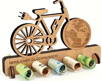 Regalo en efectivo Bicicleta eléctrica Cumpleaños Regalo en efectivo Regalo en efectivo Mayoría de edad Regalo de cumpleaños Regalo de madera