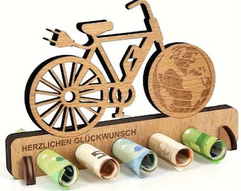 Regalo en efectivo Bicicleta eléctrica Cumpleaños Regalo en efectivo Regalo en efectivo Mayoría de edad Regalo de cumpleaños Regalo de madera