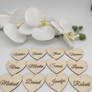 Elegante Holz-Namensschilder für Hochzeit Geburtstag oder Firmenfeier Hochzeit Tischkarten Namensschilder mit individuellem Namen