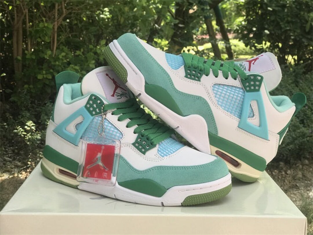 Air Jordan 4 bulbasaur Light Green/forest Green Sneaker Etsy