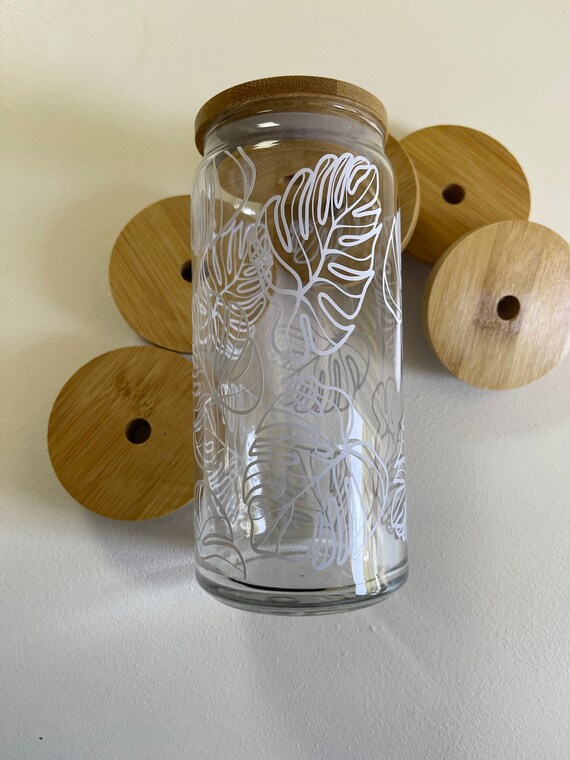 Bamboo Lids With Straw Hole Libby Beer Glass Cup Tumbler Etsy