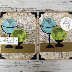 Carte d'aventure et de voyage faite main, carte de remise des diplômes, carte de bonne chance, carte de félicitations