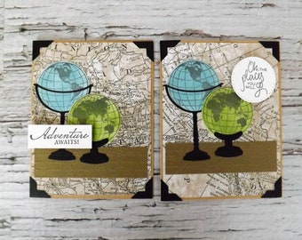 Carte d'aventure et de voyage faite main, carte de remise des diplômes, carte de bonne chance, carte de félicitations