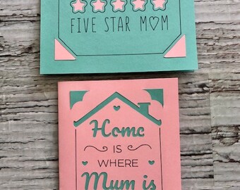 Carte de fête des mères faite à la main, carte pour une maman 5 étoiles