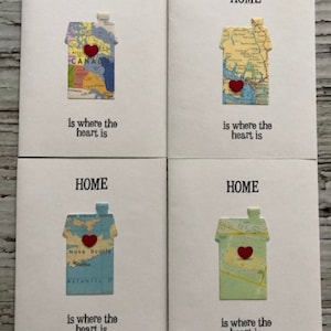 Carte faite à la main « La maison est là où se trouve le cœur », Carte faite à la main sur mesure disponible
