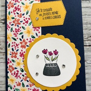 Carte de fête des mères faite main en FRANÇAIS, Carte en français pour la fête des mères, Carte pour une amie à la mode image 6