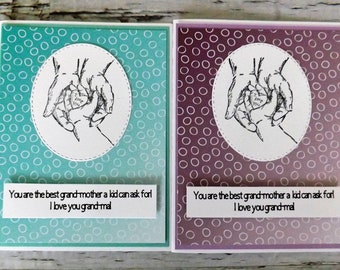 Carte d'amour faite à la main pour grand-mère, je t'aime grand-mère, à la meilleure grand-mère