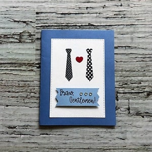 Carte de mariage homosexuelle faite main, carte de mariage gay, messieurs Bravo !, carte de mariage LGBTQ