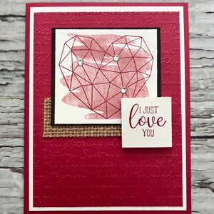 Handmade love card, Valentine&#39;s day Card, Romance and Anniversary card, Blank inside