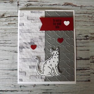 Carte de sympathie faite main pour les propriétaires d'animaux de compagnie, Carte de sympathie pour les amoureux des animaux, Perte d'un chat, Perte d'un bébé en fourrure, Carte Je pense à vous
