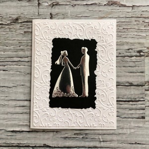 FRENCH handmade wedding card, Carte de mariage en français