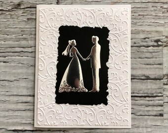FRENCH handmade wedding card, Carte de mariage en français