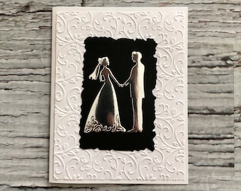 Carte de mariage faite main en FRANÇAIS, Carte de mariage en français