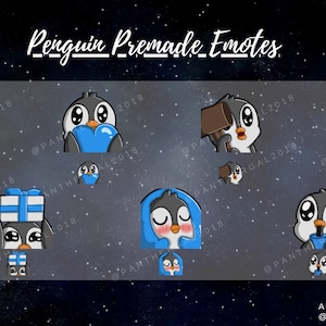 Penguin Premade Twitch Emotes | Youtube | Discord | Premade Twitch Emotes for Streamers