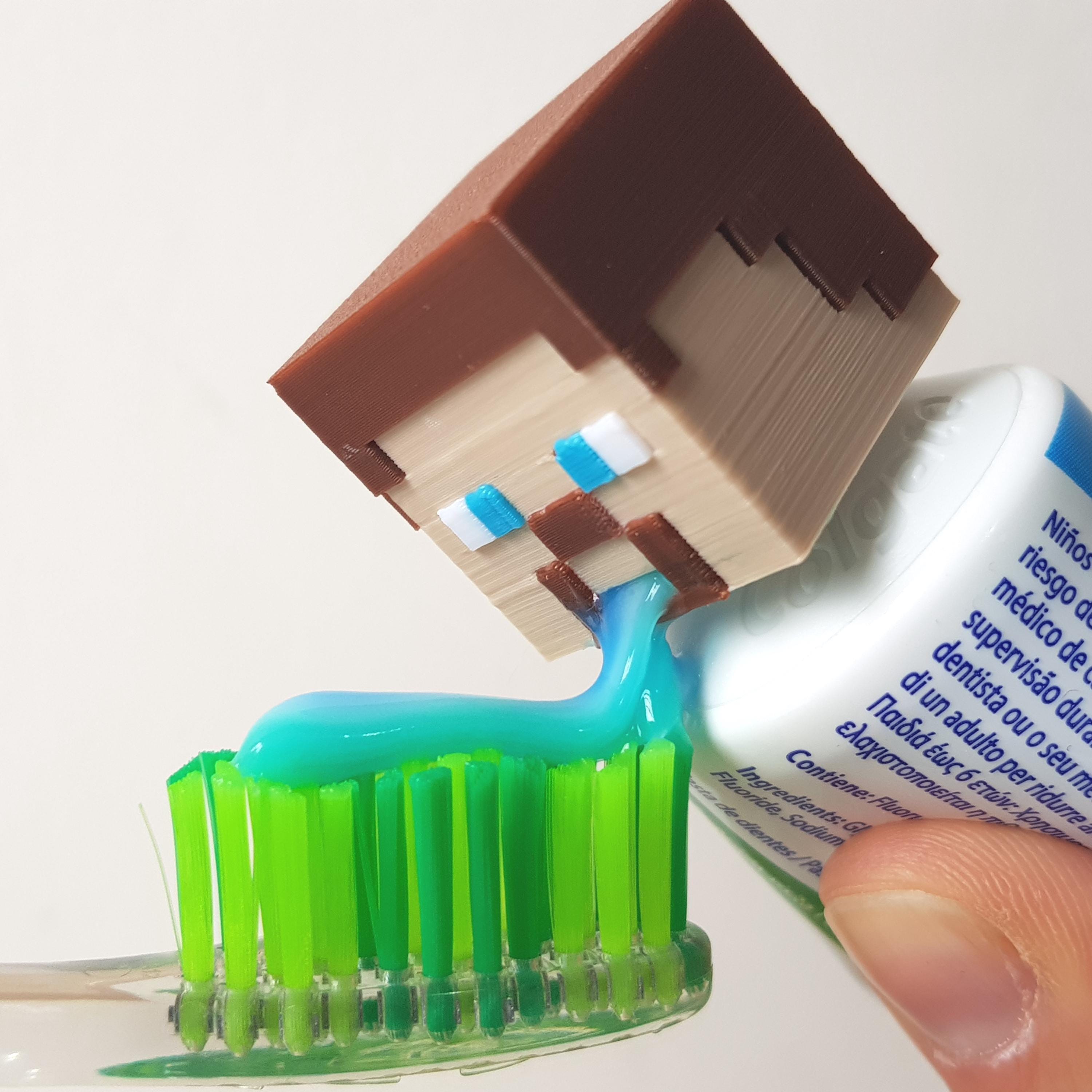 Minecraft Steve Toothpaste Topper Look A Like Fun Toothpaste Dispenser ...