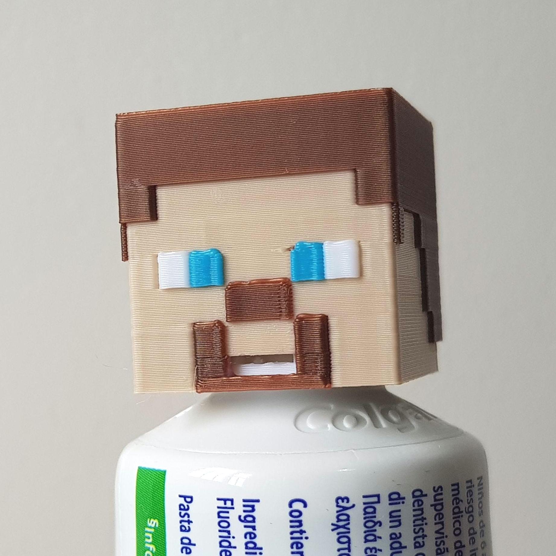 Minecraft Steve Toothpaste Topper Look A Like Fun Toothpaste Dispenser ...