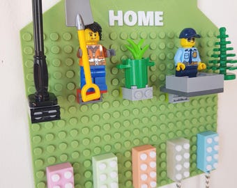 LEGO Compatible Key Holder Custom Brick Keychains Fun Wall Organizer Modern Key Storage Entryway Key Rack Personalized Gifts Customized