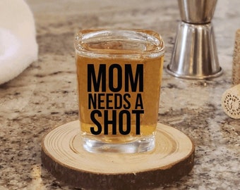 Cool Mom Shot Glass Gift - Fun, Vibrant, Colorful 2.2oz Shot Glass for the WoW MoM, New Mom, Grandma, Ideal Mothers Day or Mommas Birthday