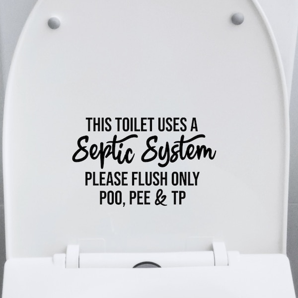Septic Tank Sign Bathroom Toilet: Friendly Reminder to Be Kind Only Flush Toilet Paper for Septic System, Vacation Home Signage, Rental Home