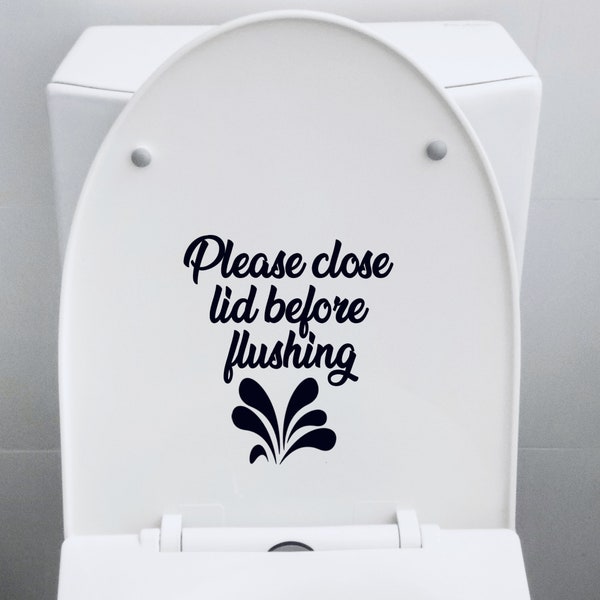 Close Seat Before Flushing Etsy