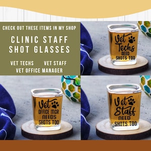 Veterinarian Gift for Men or Women: Unique Square Shot Glass, Future Vet Gift, Vets Need Shots Too Gift, Thank You Gift, Appreciation Gift afbeelding 11