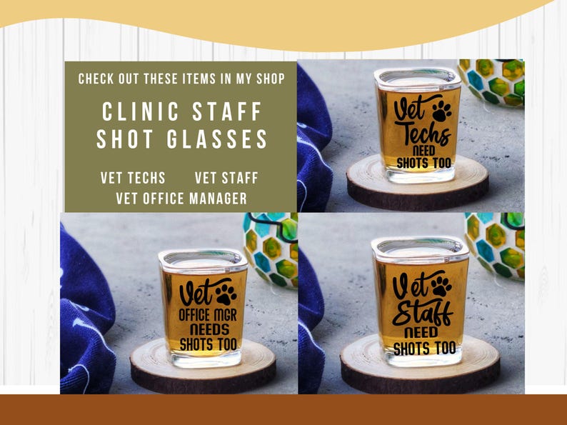 Veterinarian Gift for Men or Women: Unique Square Shot Glass, Future Vet Gift, Vets Need Shots Too Gift, Thank You Gift, Appreciation Gift afbeelding 11