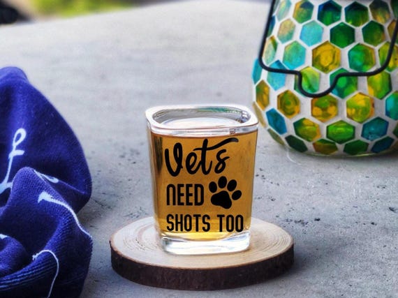 Veterinarian Gift for Men or Women: Unique Square Shot Glass, Future Vet Gift, Vets Need Shots Too Gift, Thank You Gift, Appreciation Gift