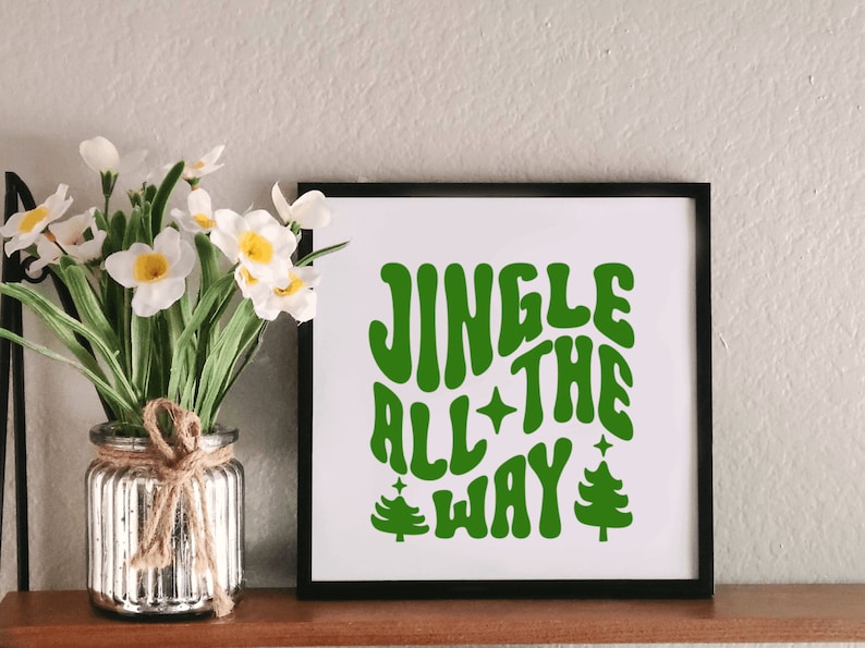 Funny Christmas Toilet Decal, Cute Christmas Bathroom Decal, Washable/Removable, Jingle All The Way, Fun Bathroom Sign/Sticker image 2