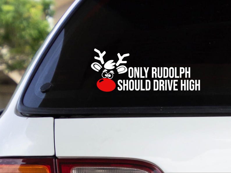 Rodolf Window Sticker Rudolf Christmas Car Decal: Holiday Humor Vinyl Sticker, Car ...