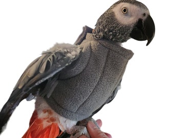 Vest E-Collar Jacket for African Grey Parrots that Pluck & Pick Feathers
