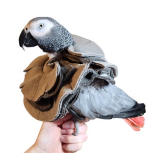 Soft Bird Collar with Hook and Loop or Metal Snap Closure for Congo African Grey Parrots