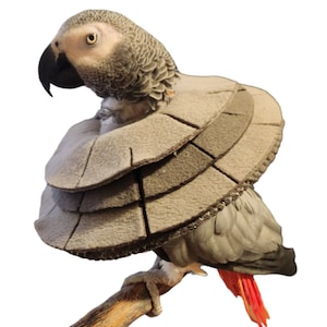 Soft Peltex Cone Fleece Parrot E-Collar for Congo African Grey Parrots that Pluck/Pick Feathers